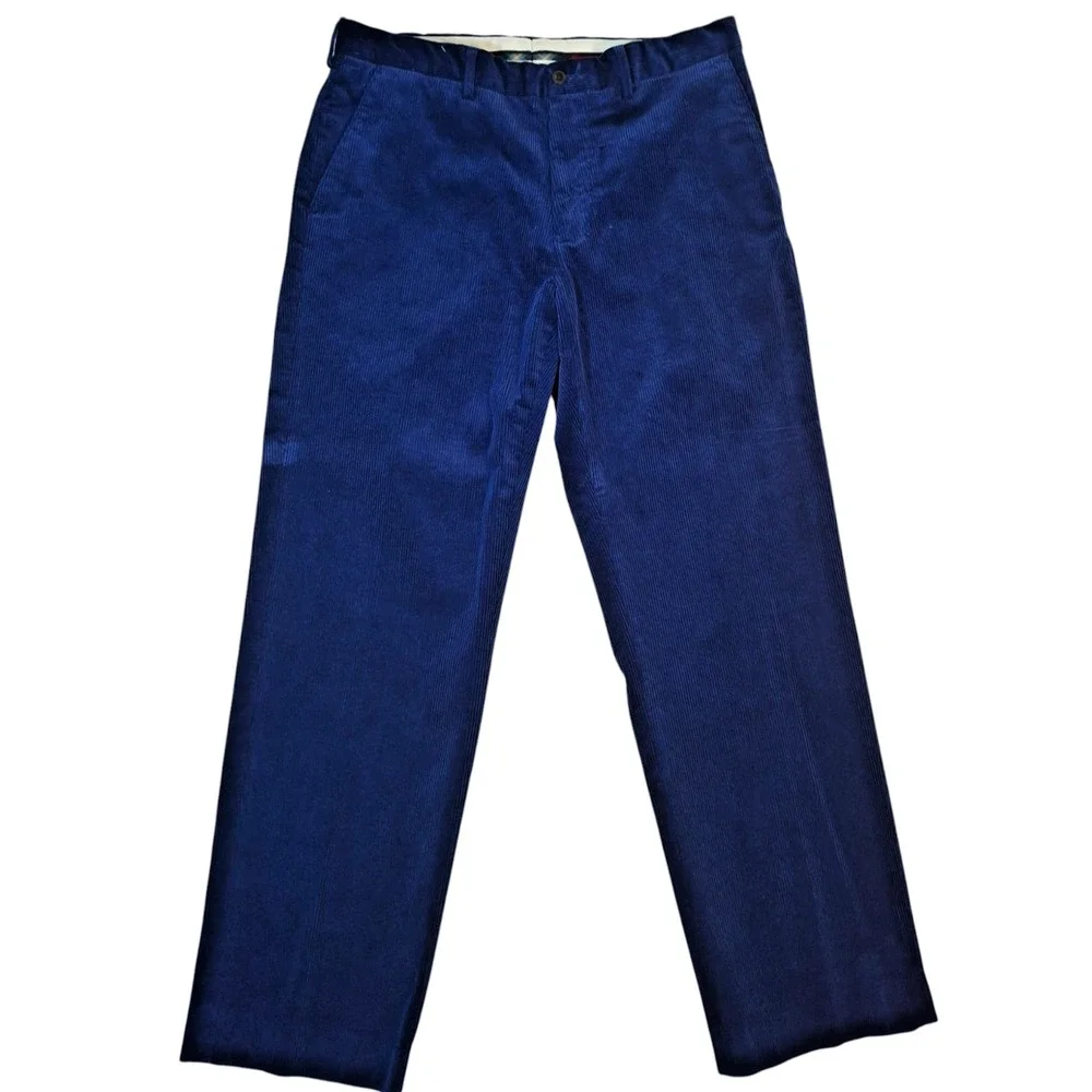 Polo Ralph Lauren Preston Corduroy Pants Men's 34x30*  Blue Flat Front Y2K